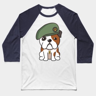 Green Beret English Bulldog Baseball T-Shirt